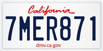 CA license plate 7MER871