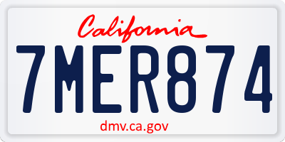 CA license plate 7MER874