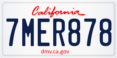 CA license plate 7MER878