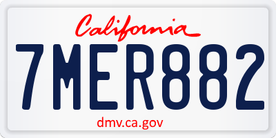 CA license plate 7MER882