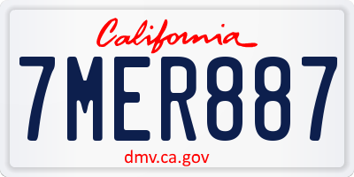 CA license plate 7MER887