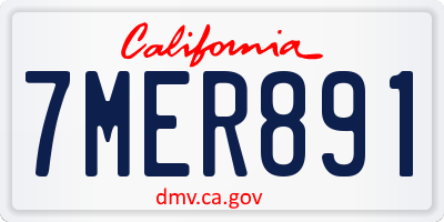 CA license plate 7MER891