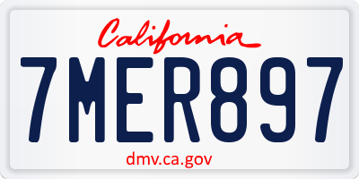 CA license plate 7MER897