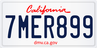 CA license plate 7MER899