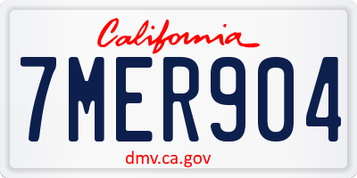 CA license plate 7MER904