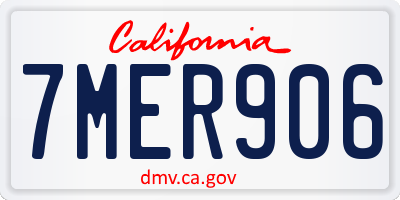 CA license plate 7MER906