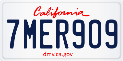 CA license plate 7MER909