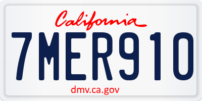 CA license plate 7MER910