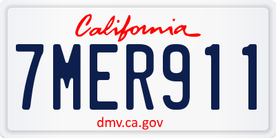 CA license plate 7MER911