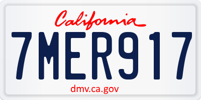CA license plate 7MER917