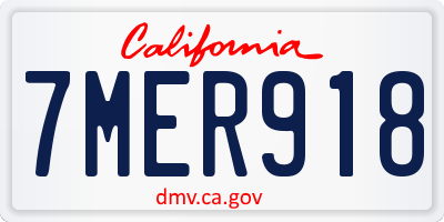 CA license plate 7MER918