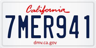 CA license plate 7MER941