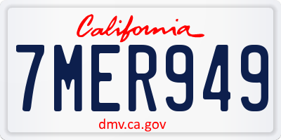 CA license plate 7MER949