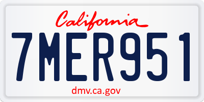 CA license plate 7MER951