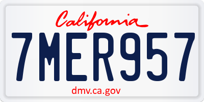 CA license plate 7MER957