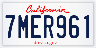 CA license plate 7MER961