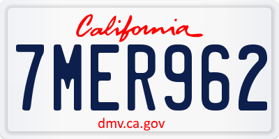 CA license plate 7MER962