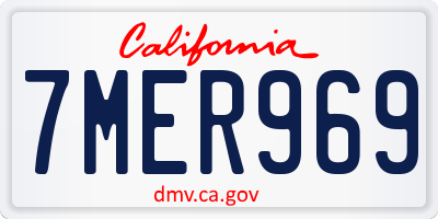 CA license plate 7MER969