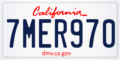 CA license plate 7MER970