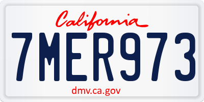 CA license plate 7MER973