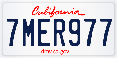 CA license plate 7MER977