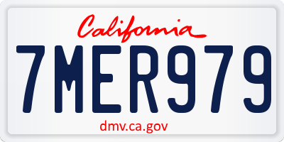 CA license plate 7MER979