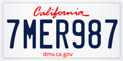 CA license plate 7MER987