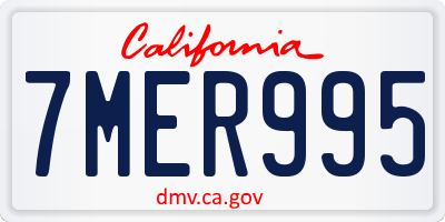 CA license plate 7MER995