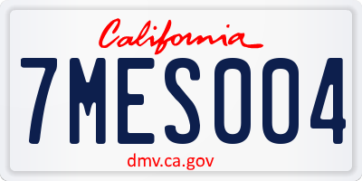CA license plate 7MES004