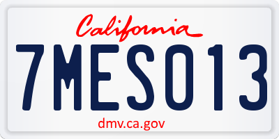 CA license plate 7MES013