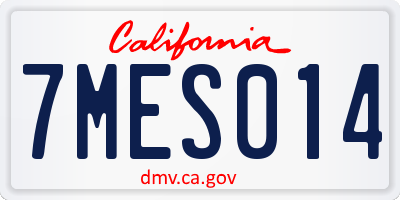 CA license plate 7MES014
