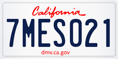 CA license plate 7MES021