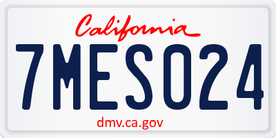 CA license plate 7MES024