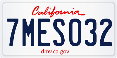 CA license plate 7MES032
