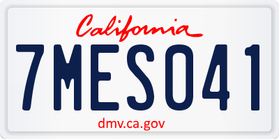 CA license plate 7MES041