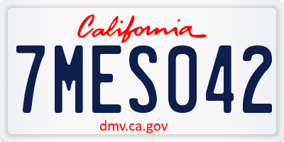 CA license plate 7MES042