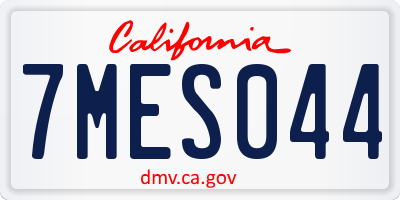 CA license plate 7MES044