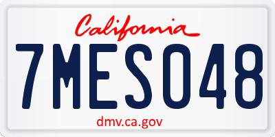 CA license plate 7MES048