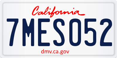 CA license plate 7MES052