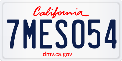 CA license plate 7MES054