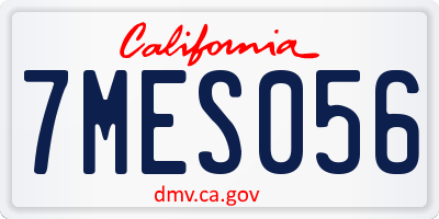CA license plate 7MES056