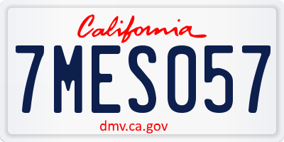 CA license plate 7MES057