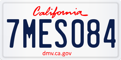 CA license plate 7MES084