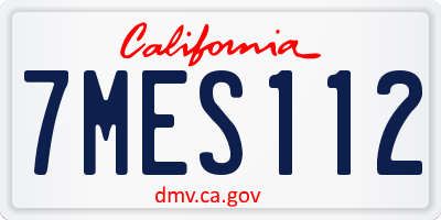 CA license plate 7MES112