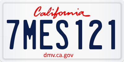 CA license plate 7MES121