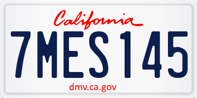 CA license plate 7MES145