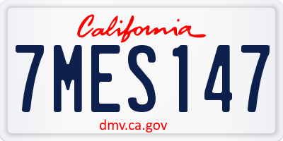 CA license plate 7MES147