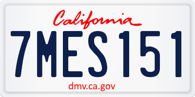 CA license plate 7MES151