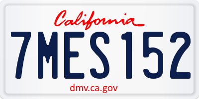 CA license plate 7MES152