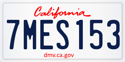 CA license plate 7MES153